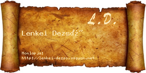 Lenkei Dezső névjegykártya